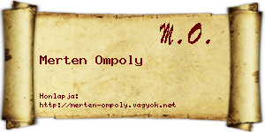 Merten Ompoly névjegykártya